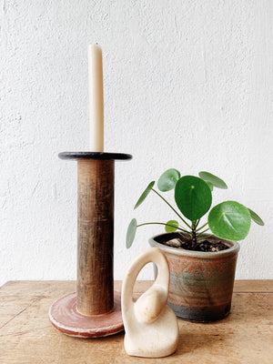 Large Vintage Wood Spool Candle Holder / Plant Stand