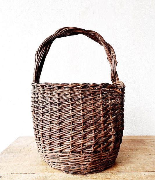 Vintage French Grapevine Basket
