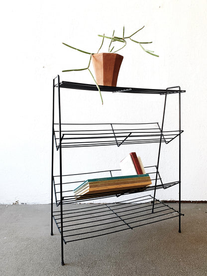 Mid Century Iron Book Rack Shelf
