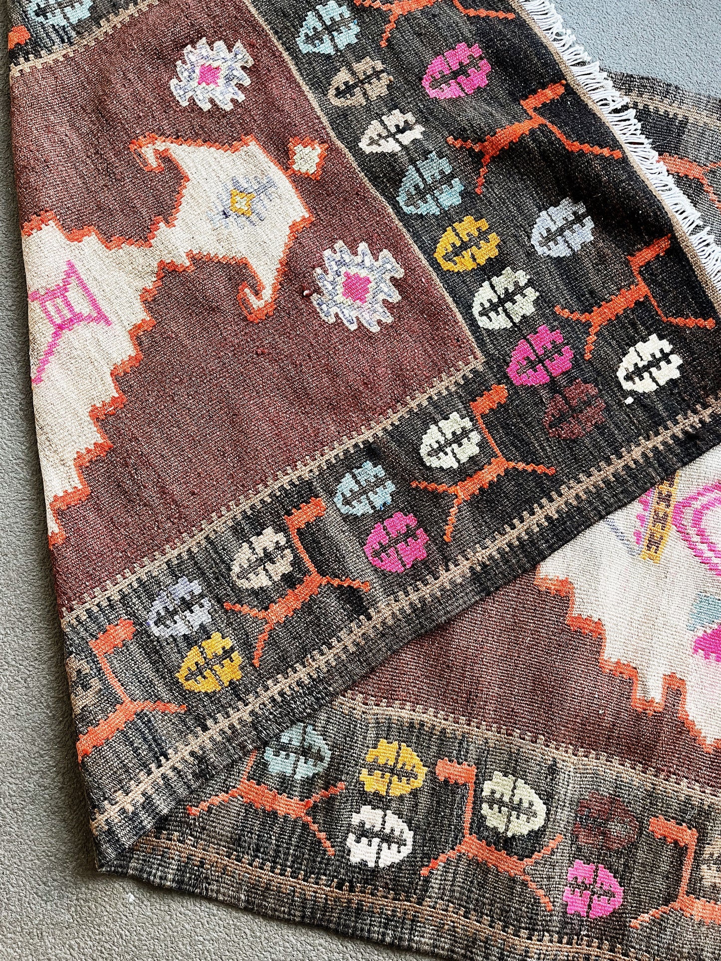 Vintage Kurdish Wool Kilim