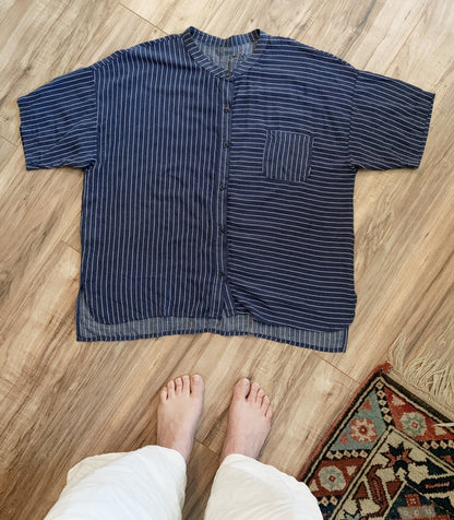 DKNY Silk Striped Button Up