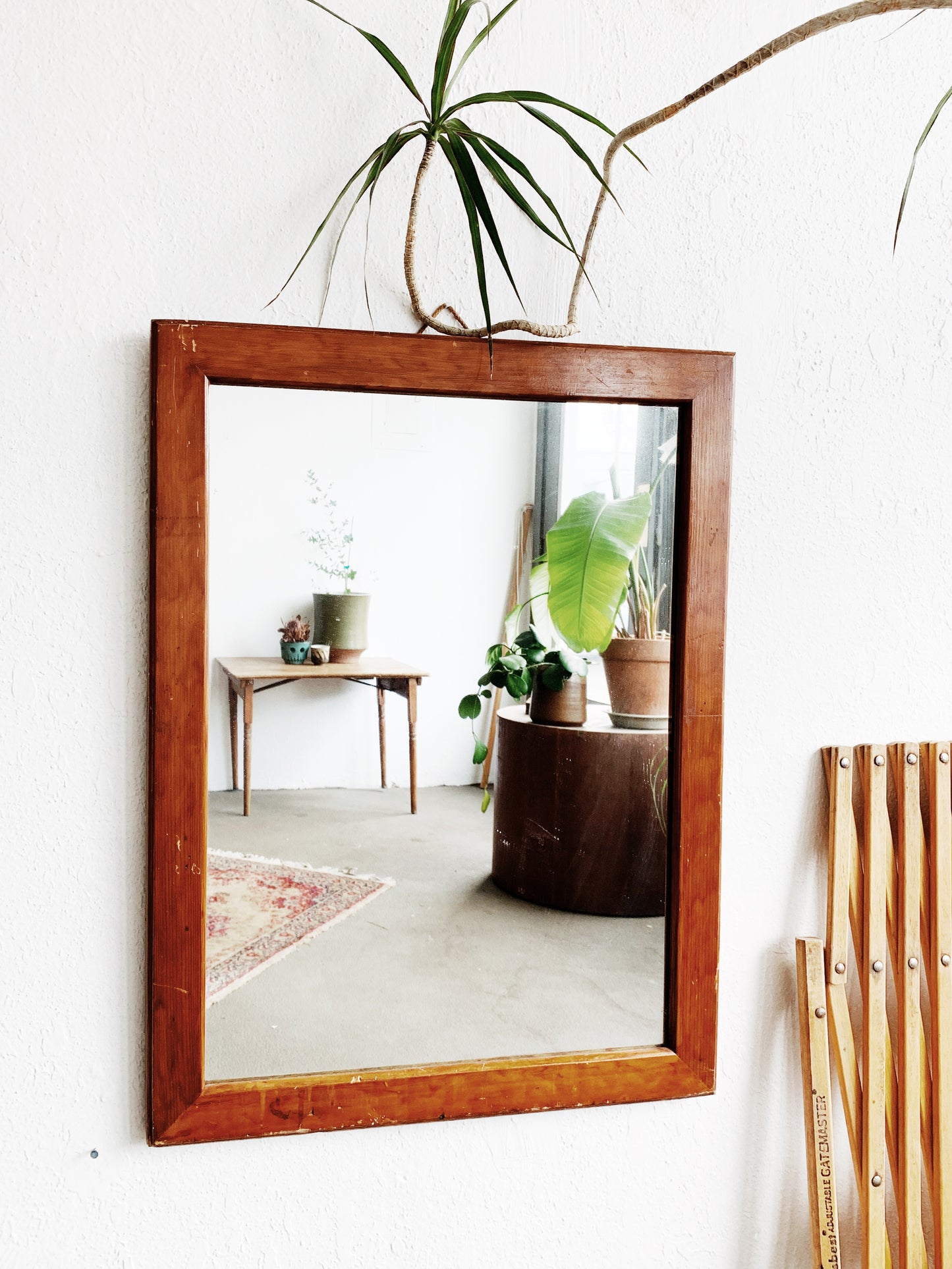 Vintage Wood Framed Mirror