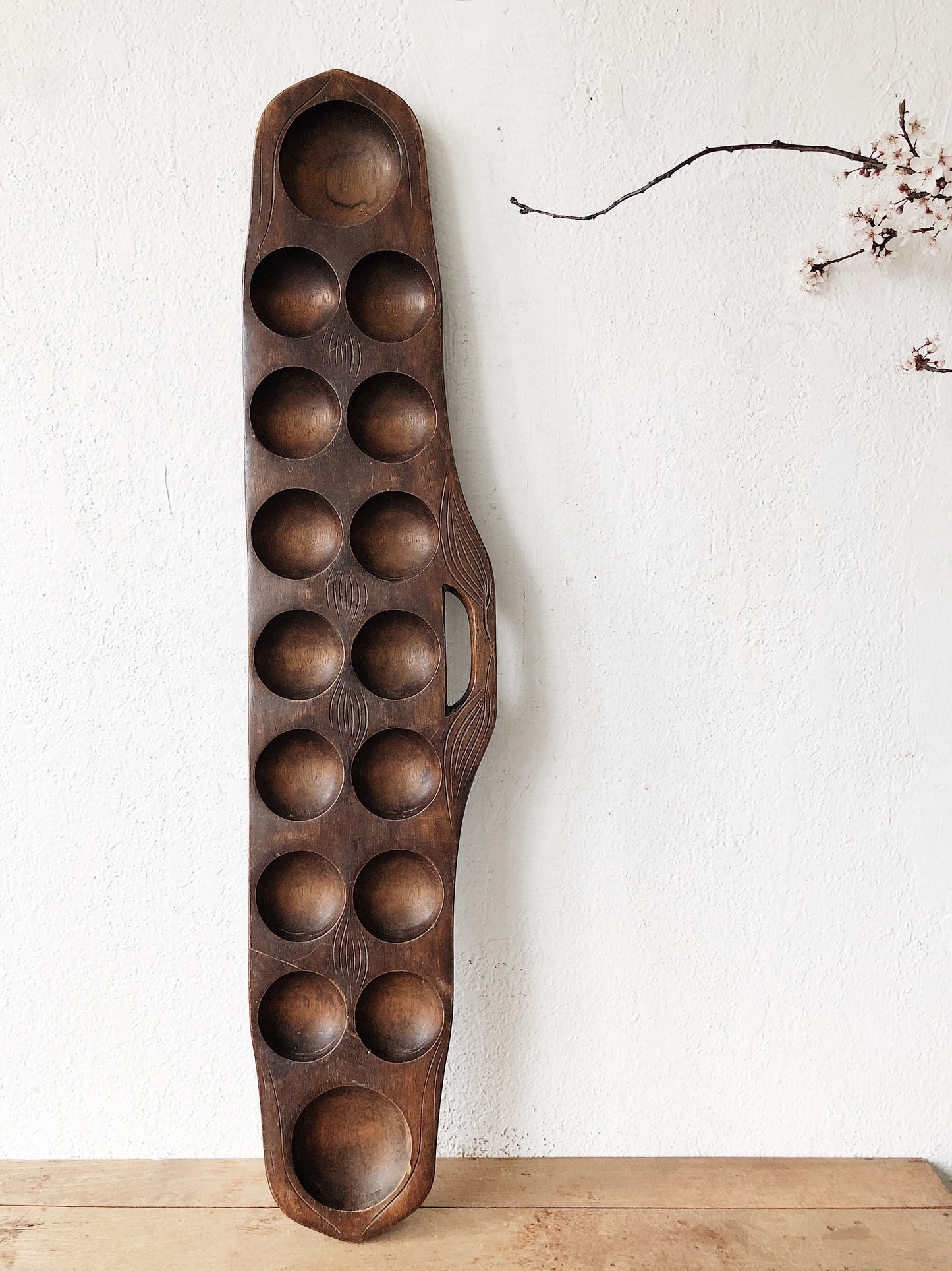 Giant Carved Mancala Board