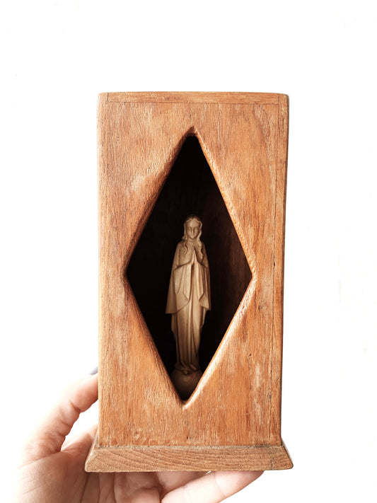 Vintage Wood Display Box with or without Statue