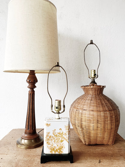 Vintage Hand Painted Ceramic Lamp