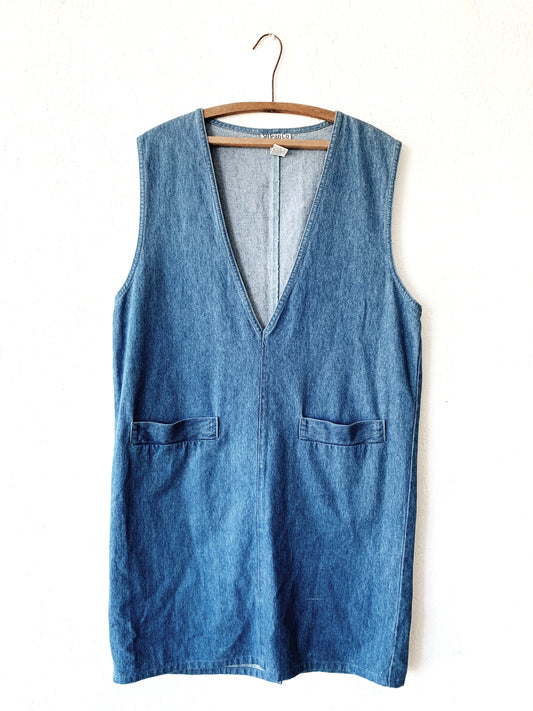Vintage Deep V Denim Jumper