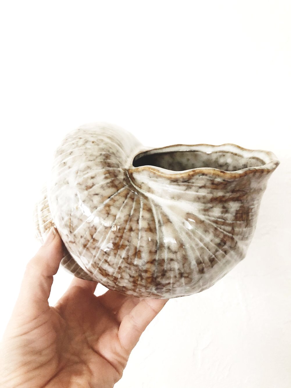 Vintage Ceramic Shell Planter