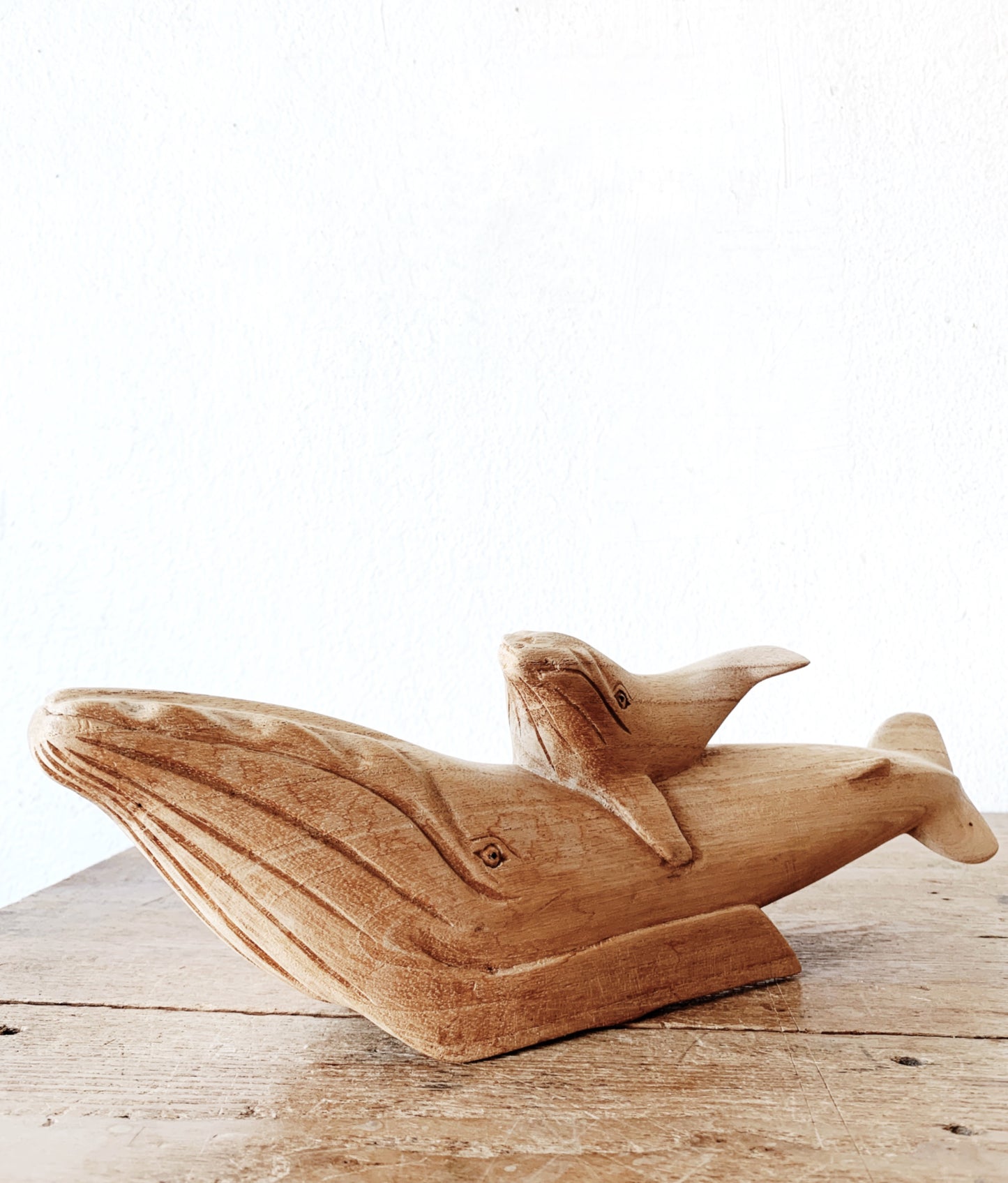 Carved Wood Whale ad Baby