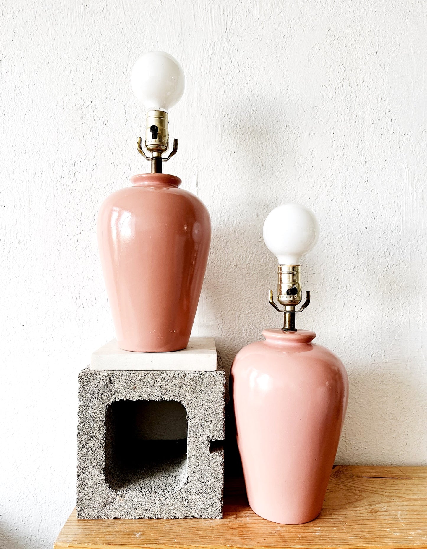 Clay Pink Pottery Lamp