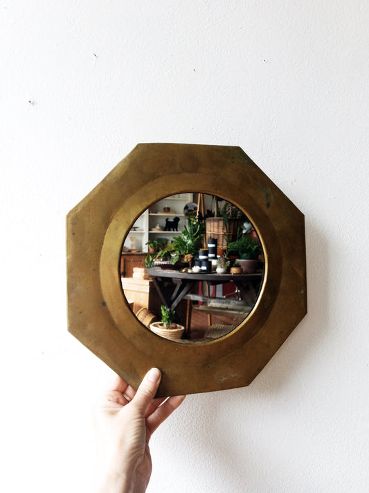 Vintage Brass Mirror