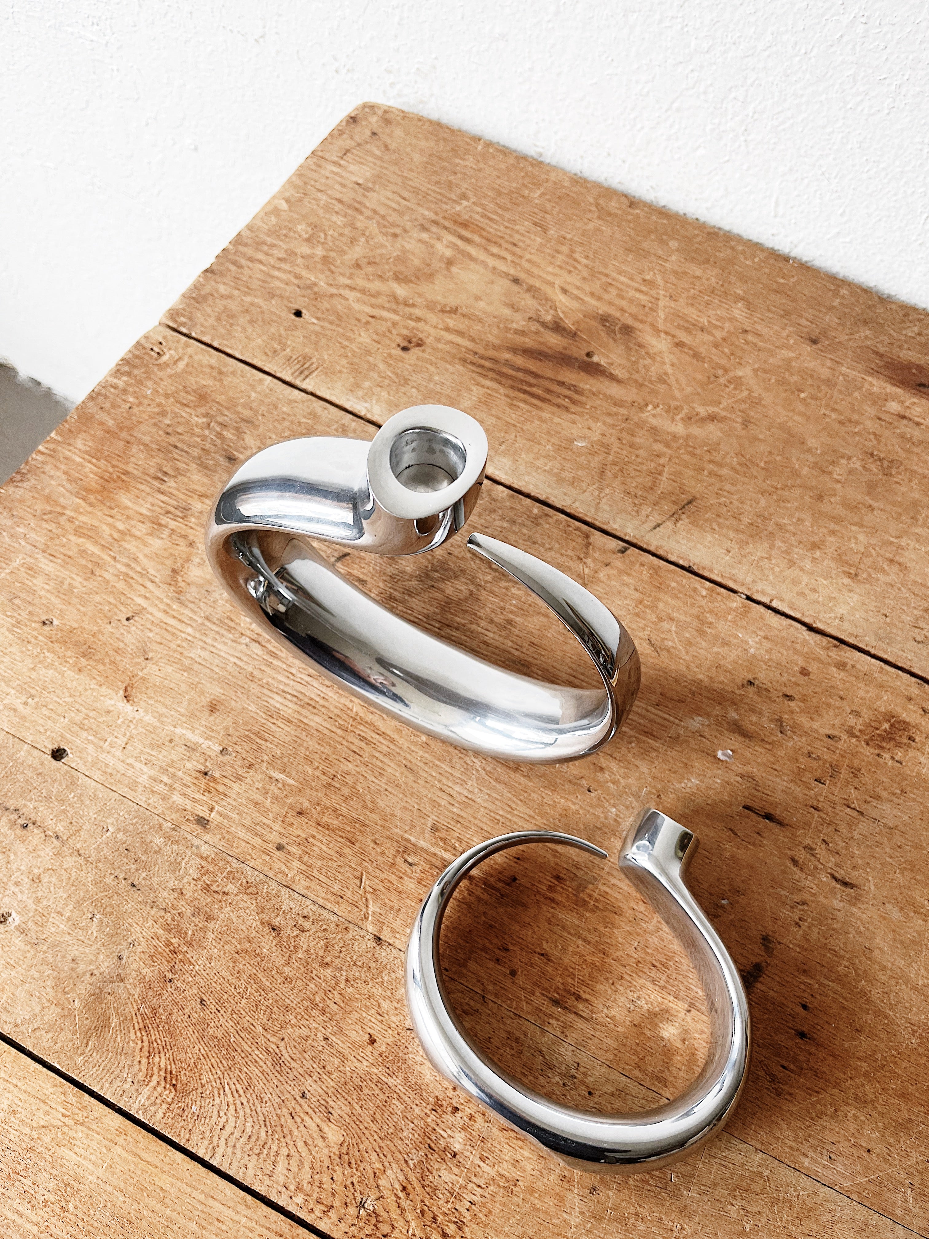 Pair Vintage Nambé Candle Holders - Thumbnail 3