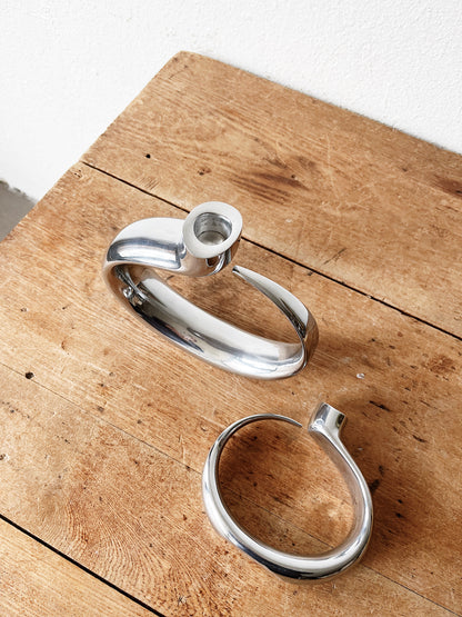 Pair Vintage Nambé Candle Holders