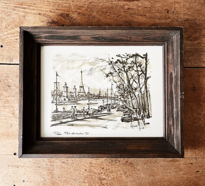 Mid Century Framed Paris Lithograph