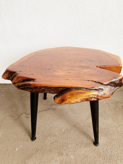 Vintage Handmade Live Edge Side Table