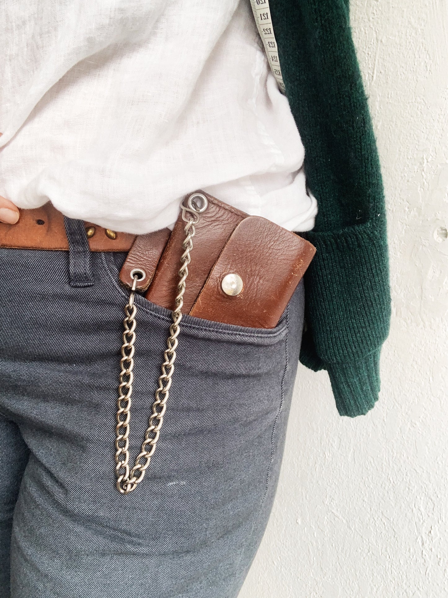 Vintage Leather Chain Wallet