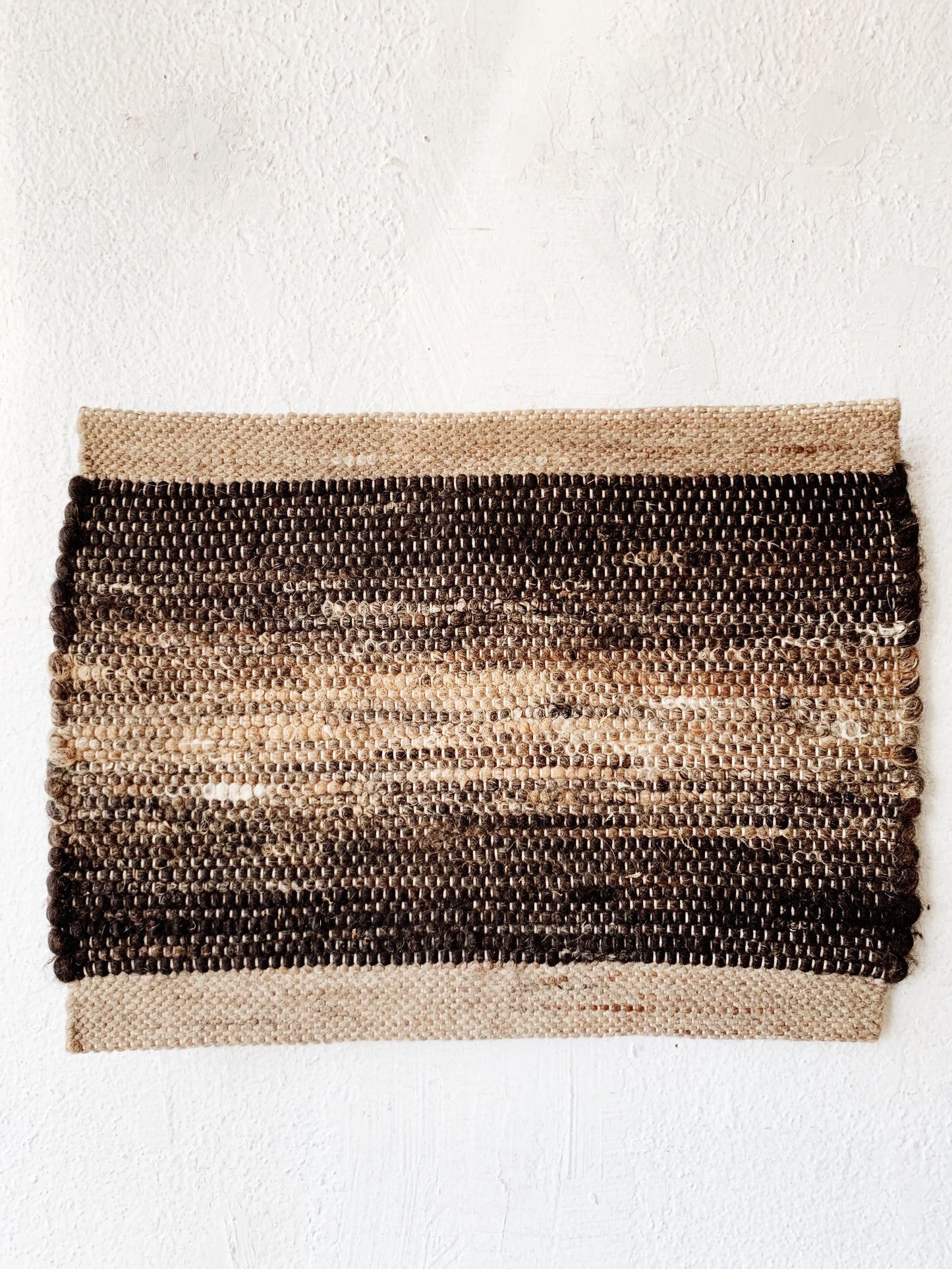 Chunky Vintage Wool Fiber Art / Mat