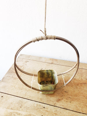 Vintage Bamboo Hanger with Pot