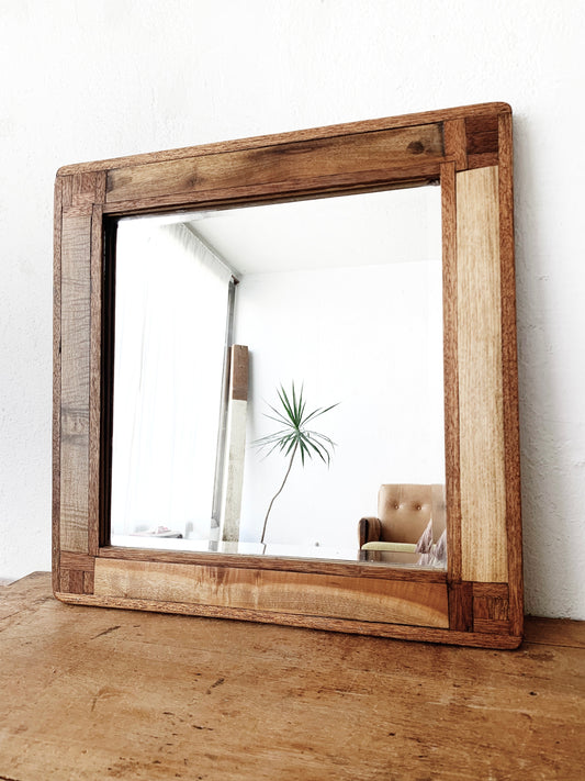 Handmade Wood Framed Beveled Mirror