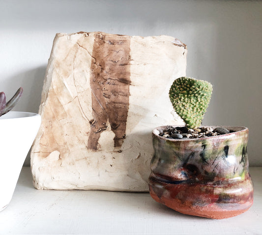 Vintage Clay Modernist Vase