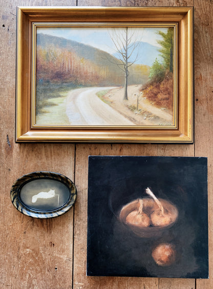 Antique Framed Feline Portrait