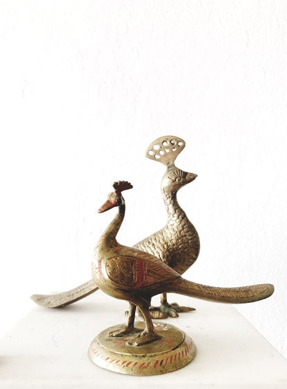 Vintage Brass Peacock