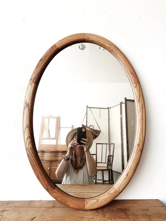 Large Vintage Oval Mirror