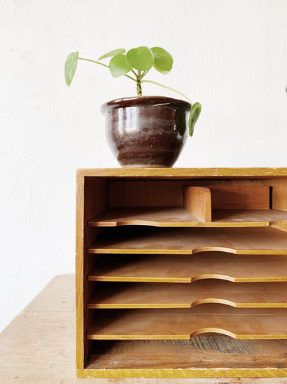 Vintage Wood Desktop Flat File