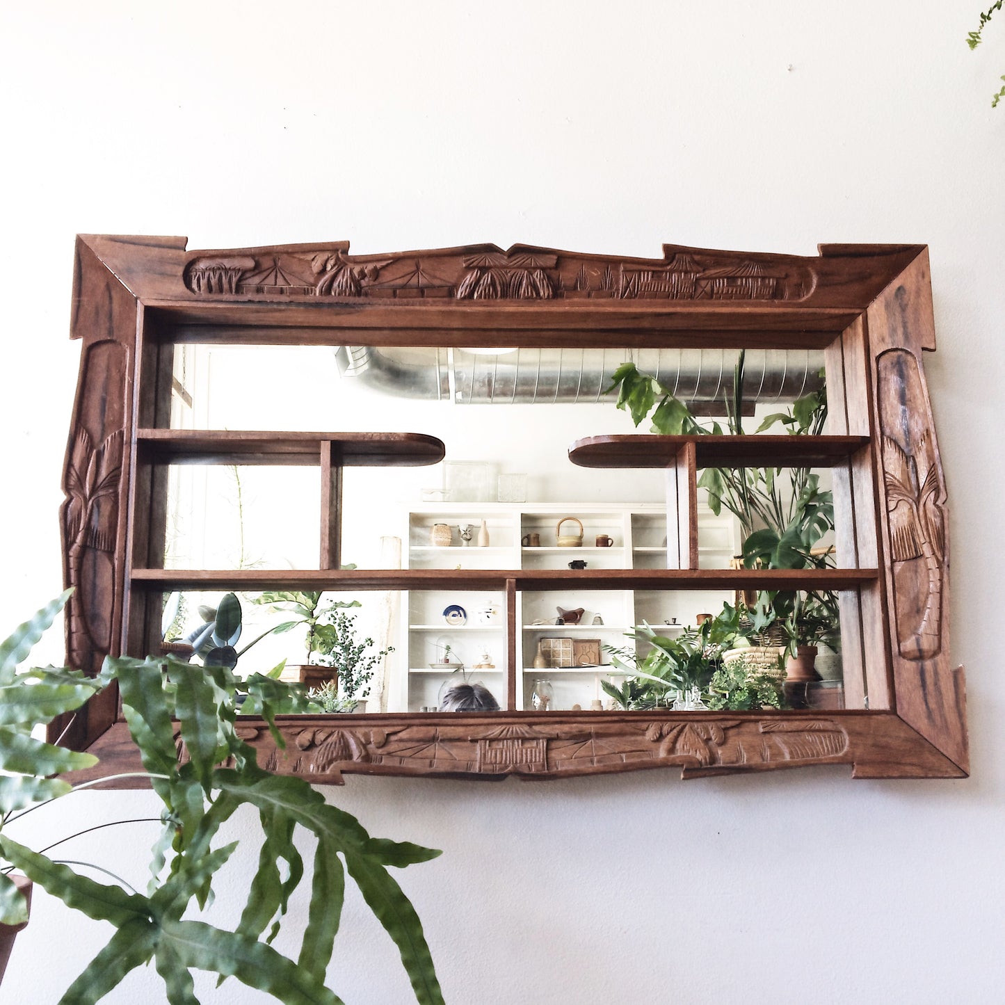 Vintage Carved Wood Mirror