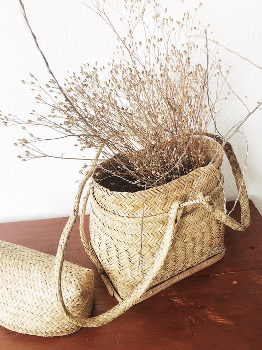 Vintage Straw Backpack
