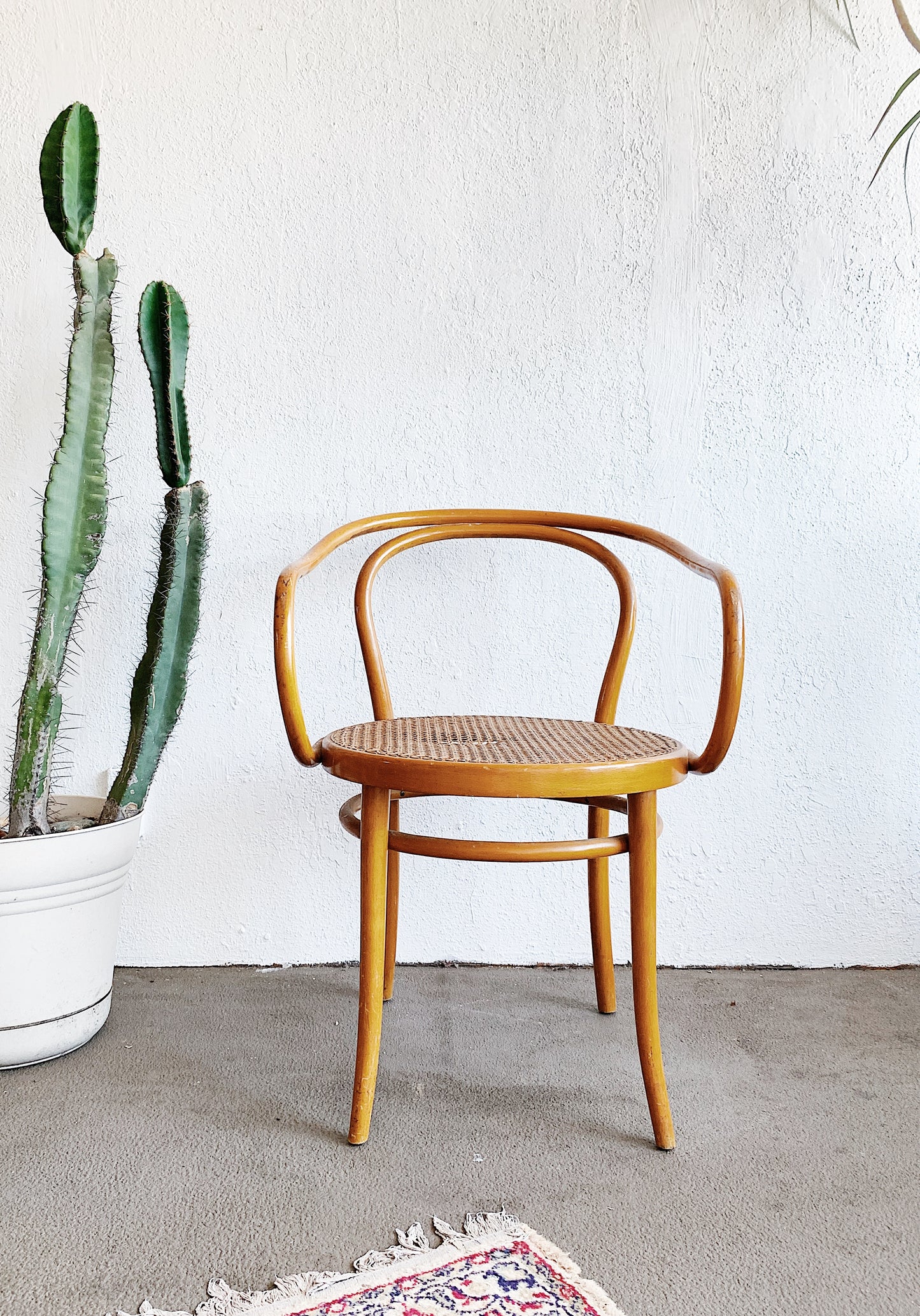 Vintage Thonet Style Bentwood Caned Chair