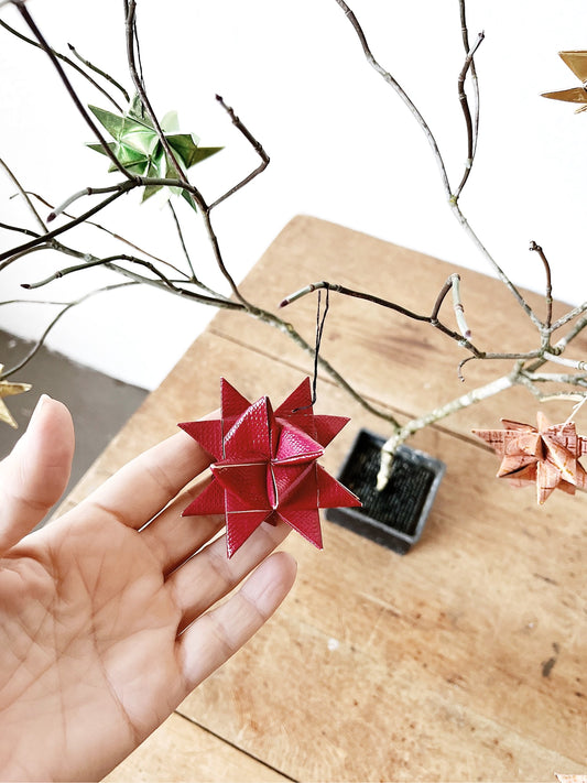 Vintage Origami Star Ornaments