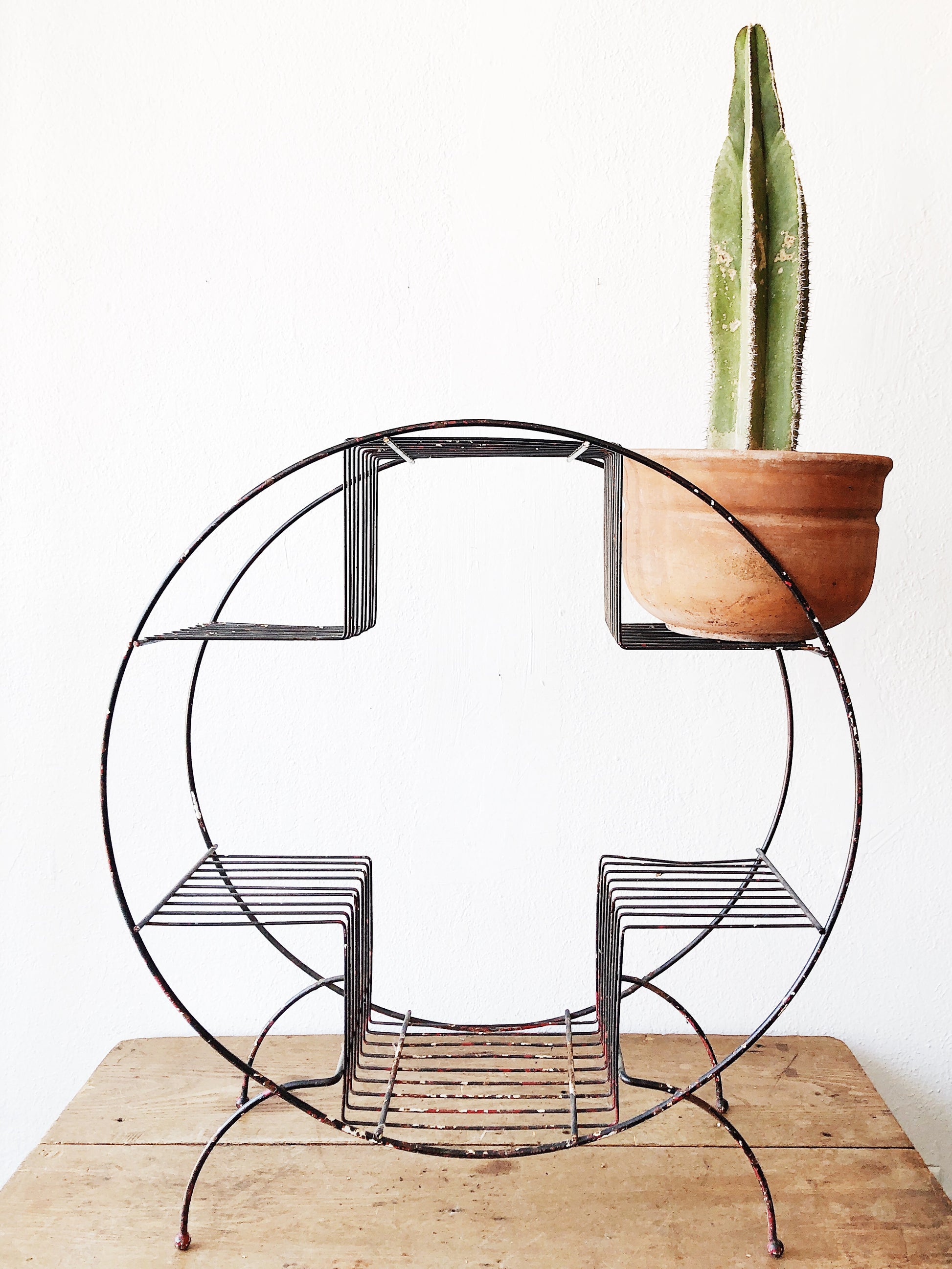 Vintage Mid Century Circular Plant Stand
