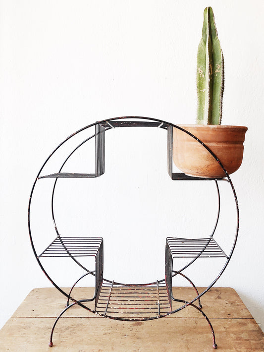 Vintage Mid Century Circular Plant Stand