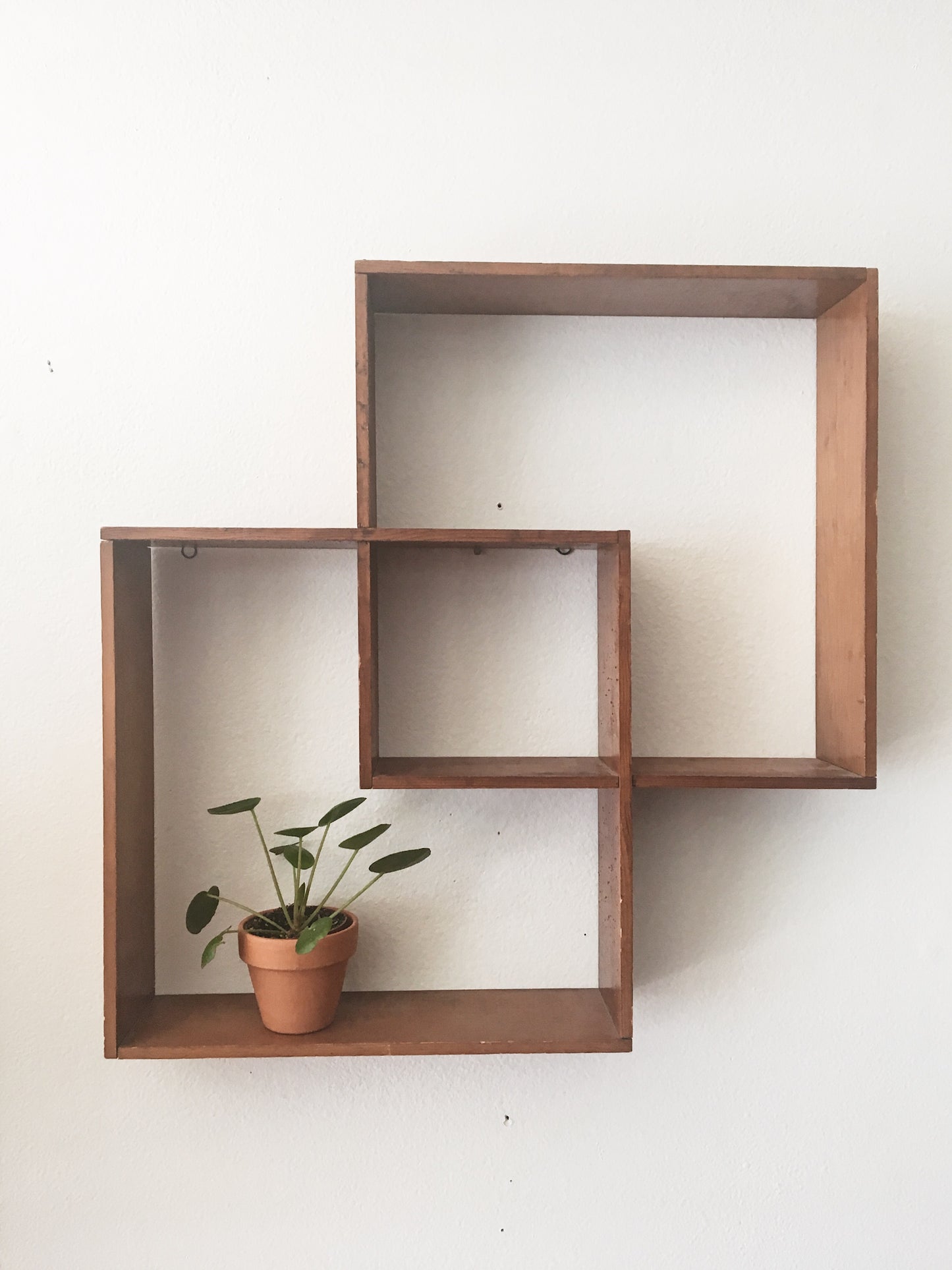 Vintage Wood Cube Shelf