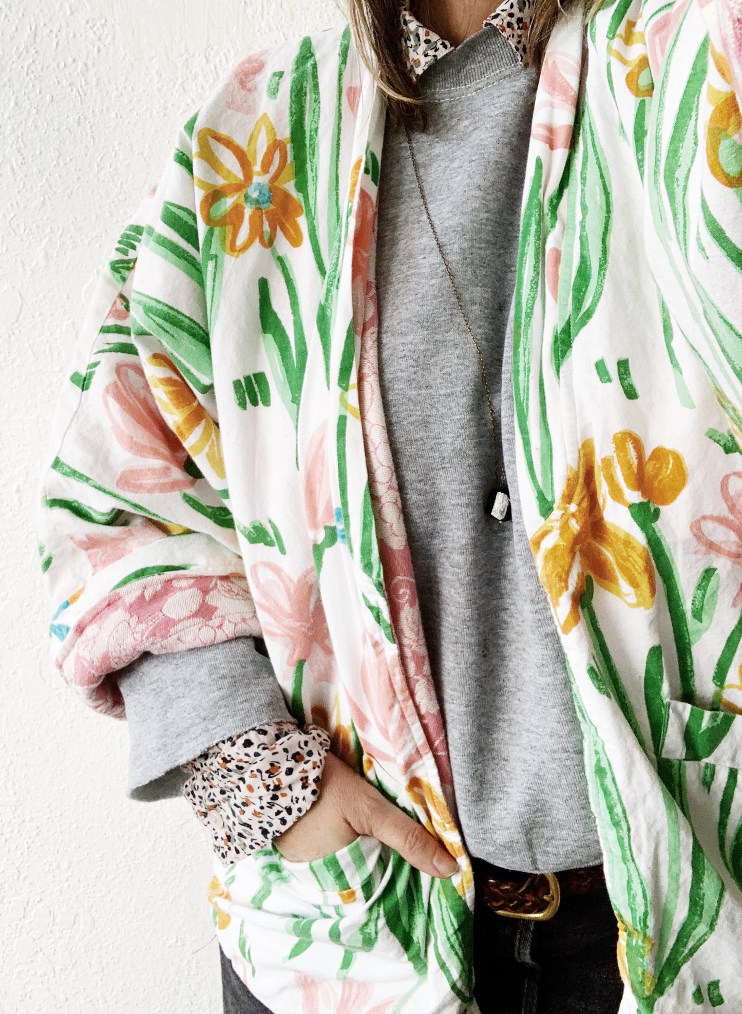 Vintage Floral Cotton Kimono