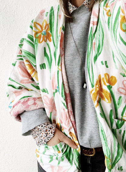 Vintage Floral Cotton Kimono