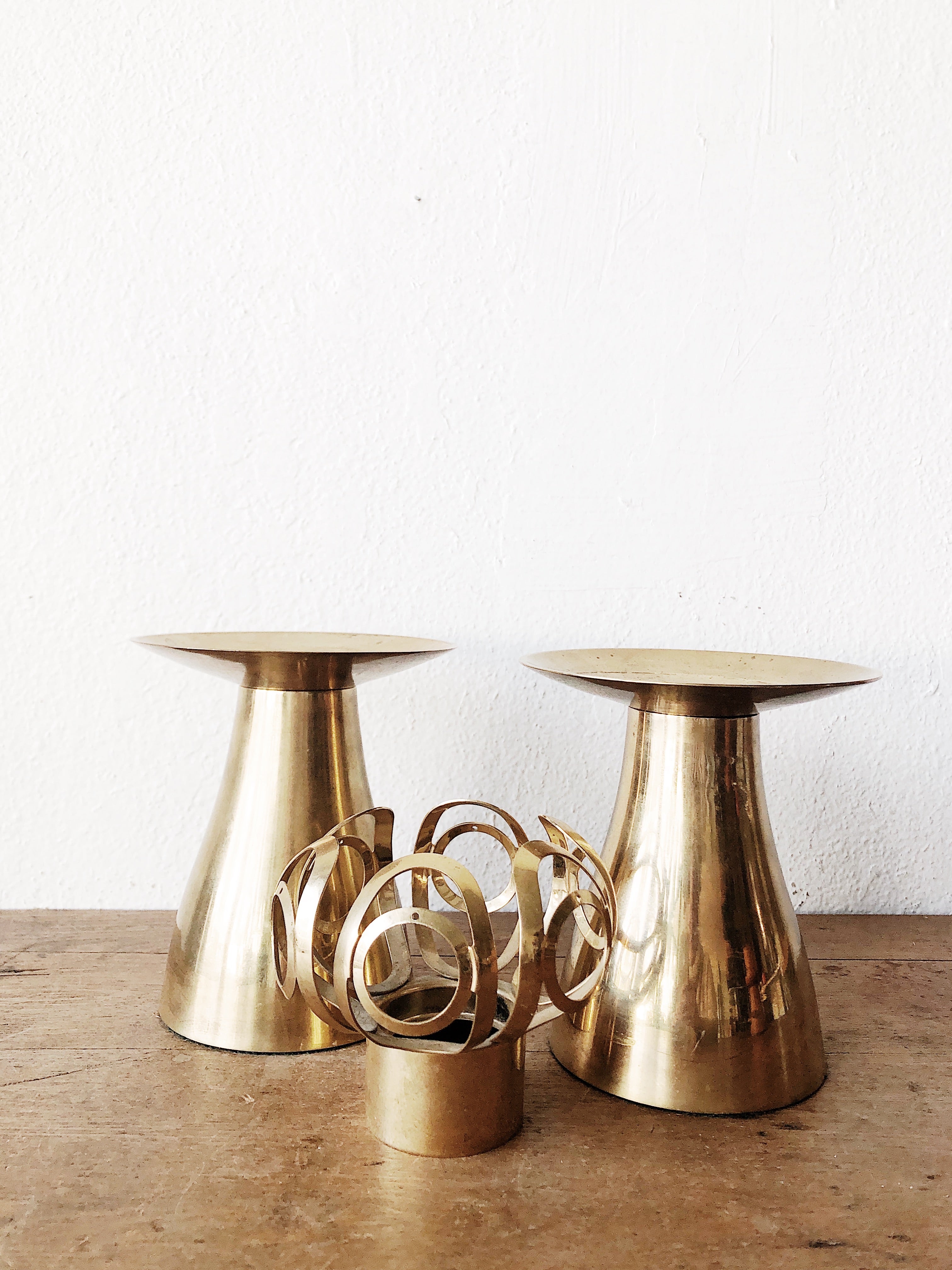 Vintage Brass Candle or Plant Stand - Thumbnail 2