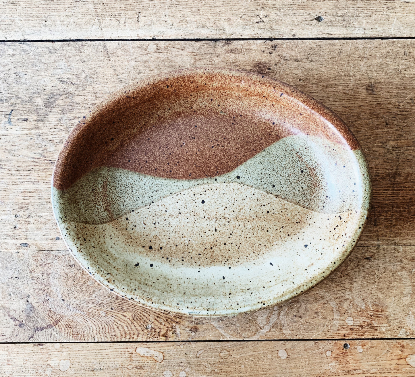 Vintage Handmade Stoneware Platter