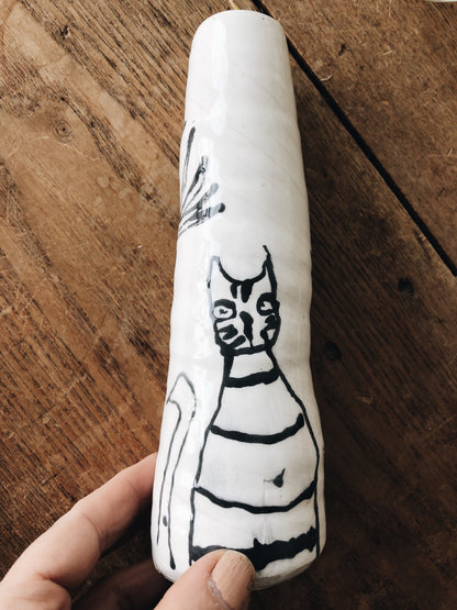 Handmade Vintage Cat Vase
