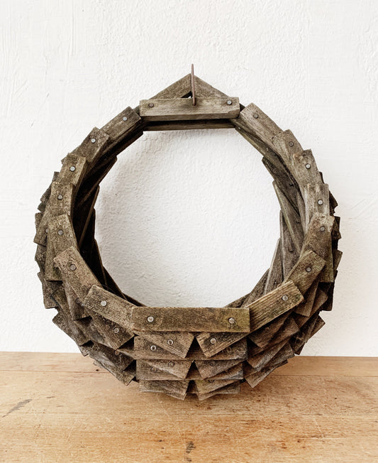 Vintage Wood Folk Art Planter