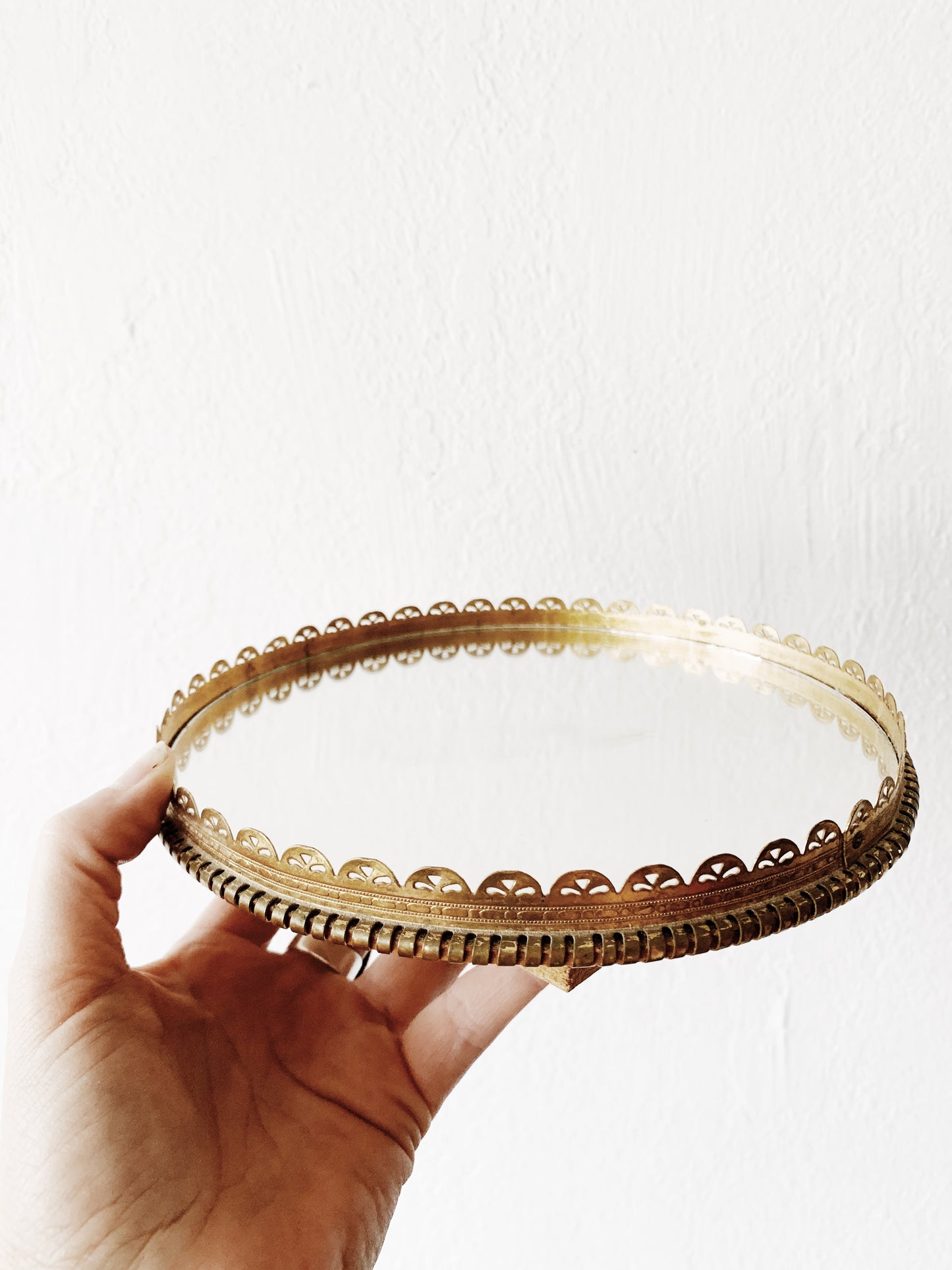 Mid Century Round Mirrored Spinning Tray