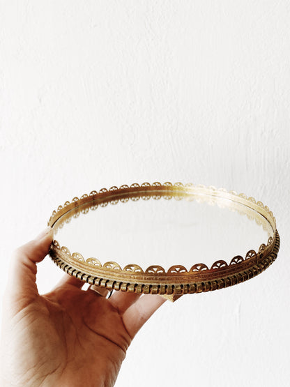 Mid Century Round Mirrored Spinning Tray