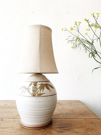 Vintage Pottery Lamp with Shade