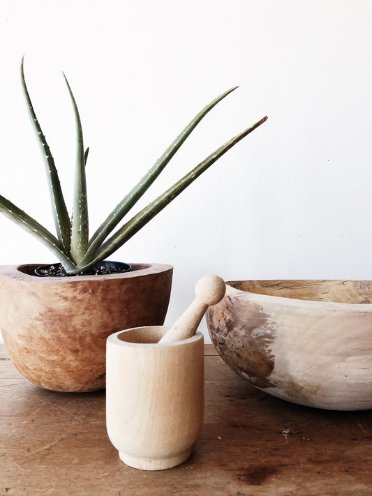 Vintage Primitive Nesting Bowls and Mortar