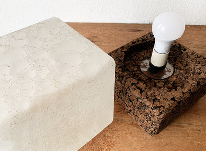 1960’s Cork and Glass Cube Lamp