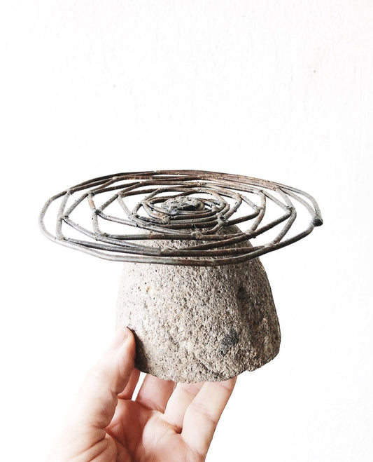 Handmade Stone and Iron Ikebana Display