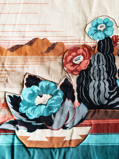 Vintage Quilted Cactus Textile