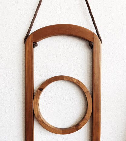 Vintage Mid Century Teak Plant Hanger with Pot