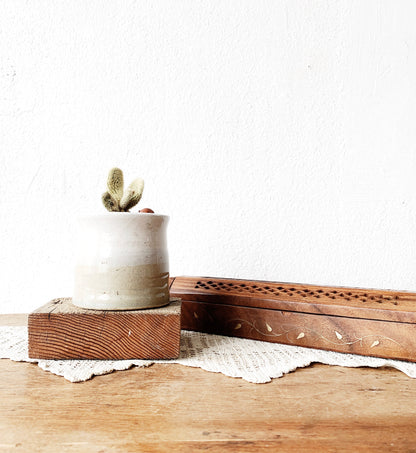 Vintage Wood Incense Burner/ Holder