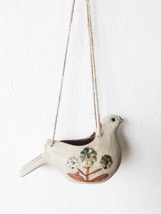 Vintage Pottery Bird Planter